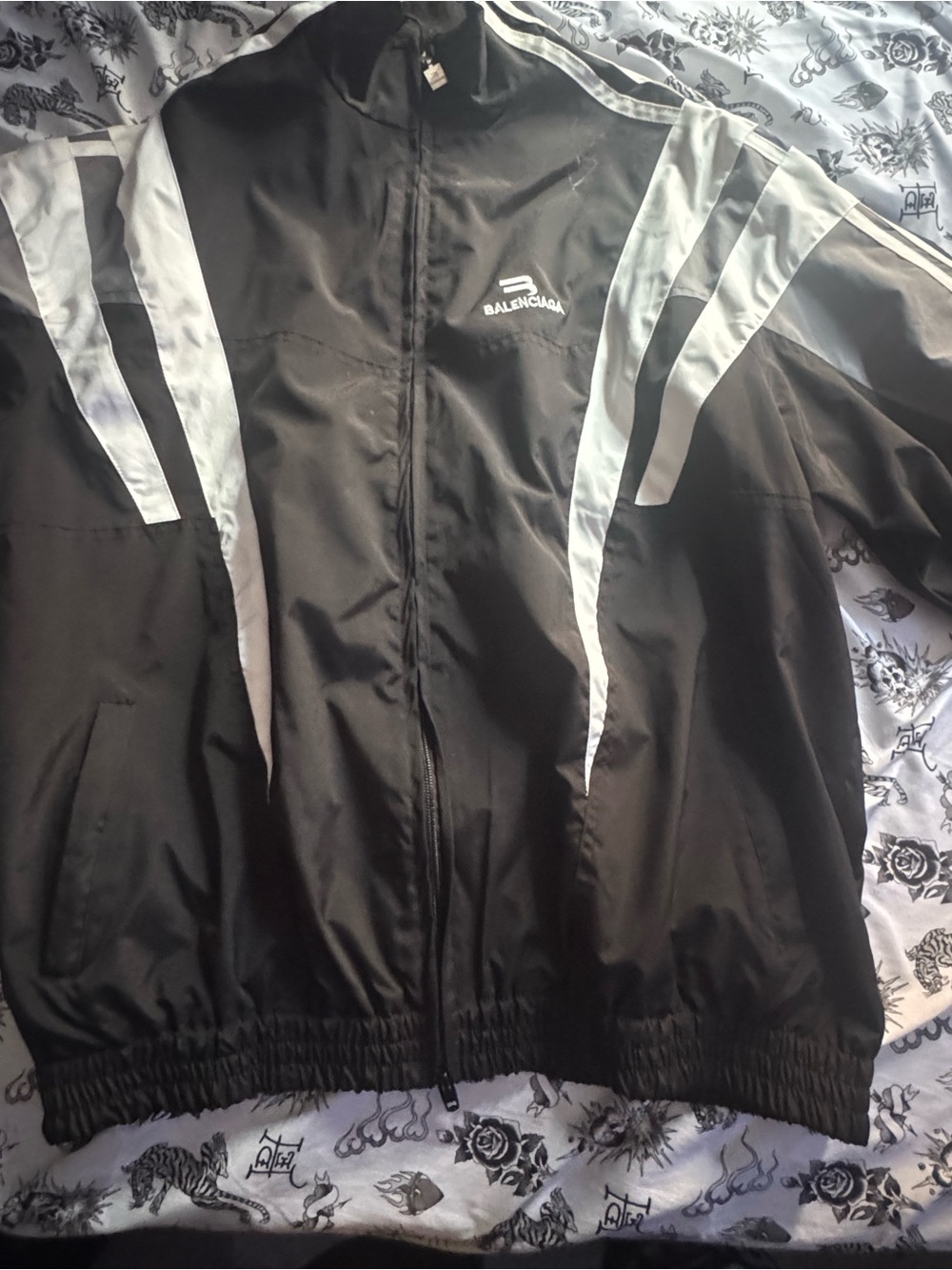 Balenciaga Black Jacket with Light Gray Accents